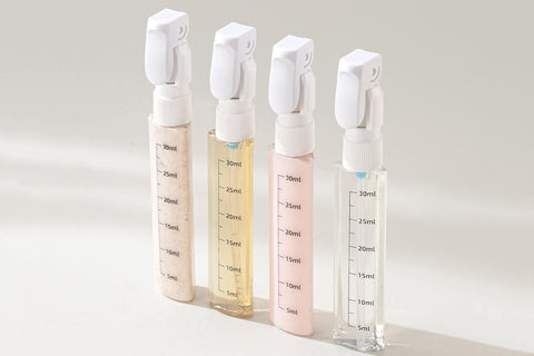 4 in 1 Travel Dispenser with 30ml Travel Bottles Travel Bottles for Shampoo Lotion - White