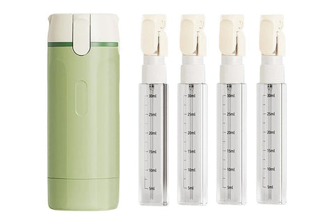 4 in 1 Travel Dispenser with 30ml Travel Bottles Travel Bottles for Shampoo Lotion - Green