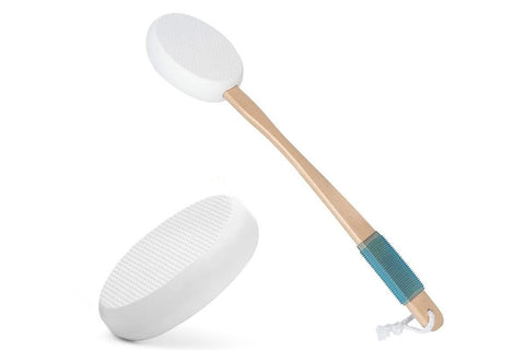 Back and Foot Lotion Applicator with 4 Replacement Pads Sunscreen Applicator Tool - White