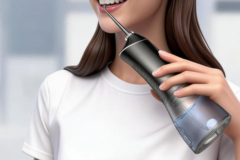 Water Dental Flosser Pick for Teeth 5 Modes Cordless Portable 320ML Larger Tank Water Teeth Cleaner IPX7 Waterproof Flossing Cleaning Picks for Home Travel