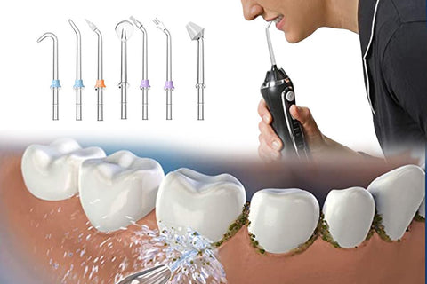 Cordless Electric Water Flosser Dental Oral Irrigator Water Teeth Cleaner Picks for Home Travel with 7 Jet Tips Dental Care -Black