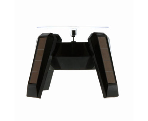 360-Degree Rotating Solar Display Stand Turntable Phone Holder with LED Light-White
