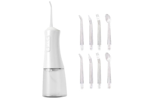 Cordless Rechargeable Portable Water Flosser for Teeth Gums Braces Care and Travel with 8 Flossing Tips
