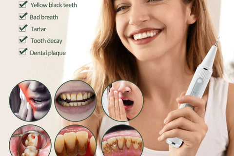 Teeth Cleaning Kit Plaque Remover Tartar Remover with 4 Replaceable Heads Rechargeable Teeth Cleaning Plaque Remover for Home