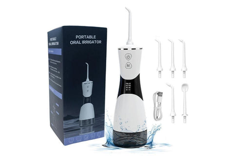Cordless Water Dental Flosser for Teeth with 5 Jet Tips 350ML Tank Oral Irrigator Rechargeable Water Floss for Home Travel
