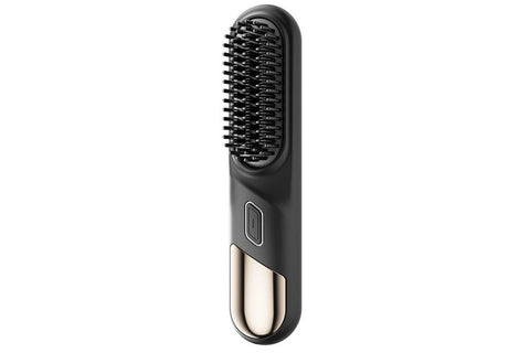 Portable Cordless Heated Straightening Brush for Travel Cordless Hair Straightener Brush Comb Straightener for Women -Black