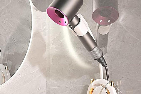 Hands-Free Hair Dryer Holder Adjustable Lazy Bracket -White-gold
