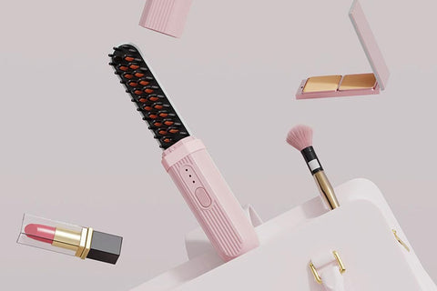 Hair Straightening Comb Negative Ion Heated Straightener Brush Curler