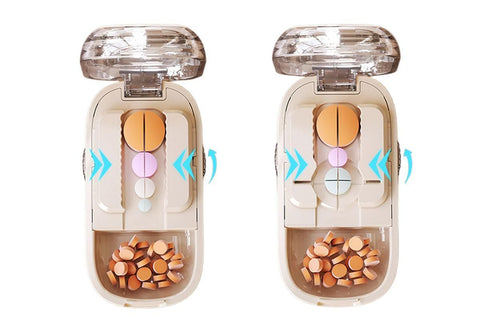 Pill Cutter Pill Splitter for Small and Tiny Pills 1/2 Adjustable Pill Organizer - Beige 1/2 and 1/4 Pill Cutter