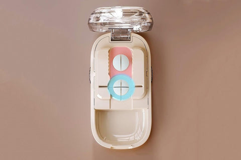 Pill Cutter Pill Splitter for Small and Tiny Pills 1/2 Adjustable Pill Organizer - Beige 1/2 and 1/4 Pill Cutter