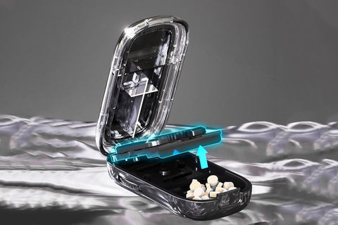 Pill Cutter Pill Splitter for Small and Tiny Pills 1/2 Adjustable Pill Organizer - Black 1/2 and 1/4 Pill Cutter