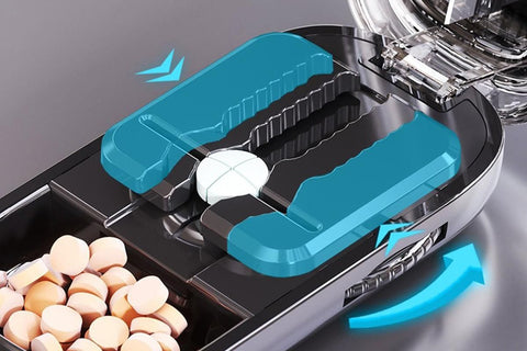 Pill Cutter Pill Splitter for Small and Tiny Pills 1/2 Adjustable Pill Organizer - Black 1/2 and 1/4 Pill Cutter