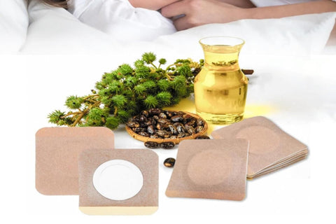 100PCS Disposable Castor Oil Patches Self-Adhesive Castor Oil Pack Belly Wrap for Waist Back Neck Arm