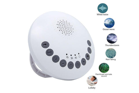 White Noise Machine Portable Sound Machine 6 Soothing Natural Sounds with Noise Canceling for Office & Sleeping