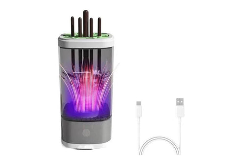 Electric Makeup Brush Cleaner and Dryer Machine Automatic Brush Super Fast Cleaning Tool -Grey