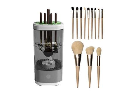 Electric Makeup Brush Cleaner and Dryer Machine Automatic Brush Super Fast Cleaning Tool -Grey