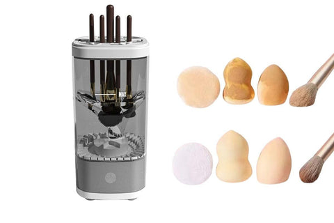 Electric Makeup Brush Cleaner and Dryer Machine Automatic Brush Super Fast Cleaning Tool -Grey