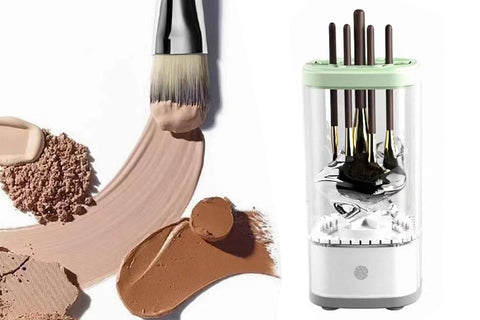 Electric Makeup Brush Cleaner and Dryer Machine Automatic Brush Super Fast Cleaning Tool -White