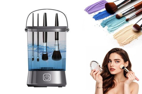 Electric Makeup Brush Cleaner and Dryer Machine Automatic Brush Super Fast Cleaning Tool -White