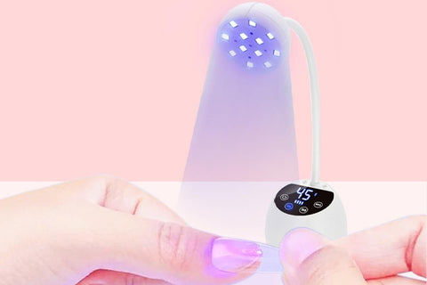 UV LED Nail Lamp Mini Cordless Gel Dryer With Adjustable Gooseneck For Gel Nails - White