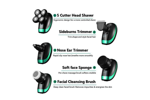 Detachable Head Shavers for Men 5 in 1 Electric Waterproof Digital Display Razor Wet/Dry Bald Head Shavers