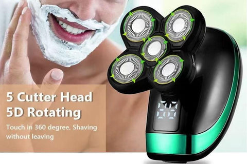 Detachable Head Shavers for Men 5 in 1 Electric Waterproof Digital Display Razor Wet/Dry Bald Head Shavers