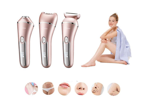 3 in 1 Epilator Electric Razors Kit Electric Shaver for for Women Hair Remover for Face Chin Arm Leg Armpit Bikini Trimer Shaver
