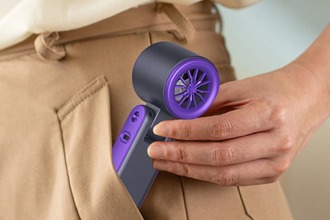 Handheld Portable Fan with Ice Cooler 100-Speed Rechargeable Handheld Fan - Gray