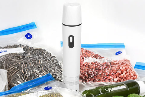 Compact Vacuum Sealer for Food Storage with 15 Reusable Vacuum Bags