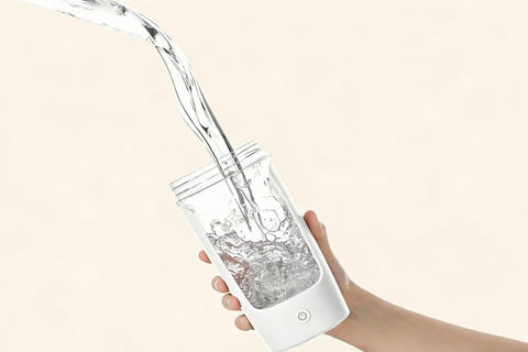 Electric Shaker Bottle USB Rechargeable Protein Mixer Cup Auto Blending Mug - White
