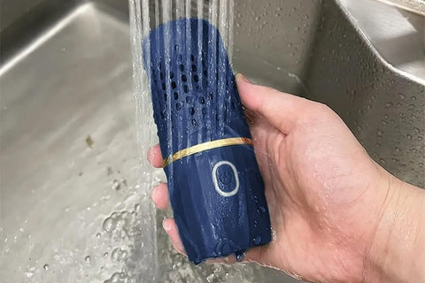 Portable Fruit and Vegetable Cleaning Machine Rechargeable Food Washing Purifier Vegetable Washer -Dark Blue