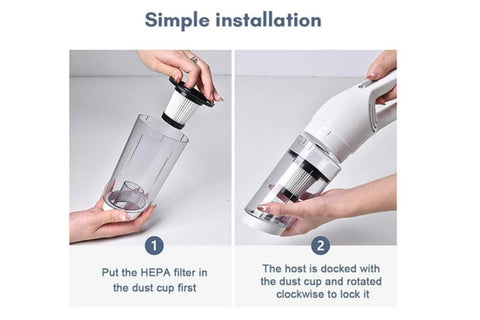 Cordless Handheld Car Vacuum Cleaner 10000Pa Strong Suction USB Rechargeable - White