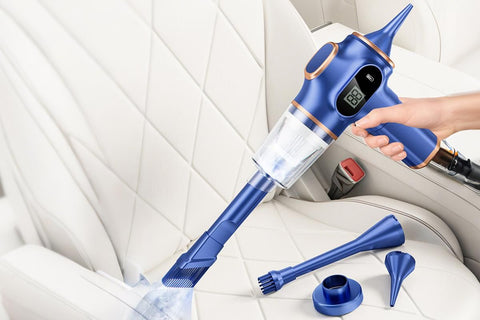 Car Vacuum Portable Cordless 2 in 1 Vacuum Cleaner Air Duster Handheld Vacuum Cordless with 3000mAh Battery - Blue