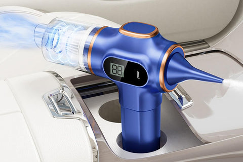 Car Vacuum Portable Cordless 2 in 1 Vacuum Cleaner Air Duster Handheld Vacuum Cordless with 3000mAh Battery - Blue