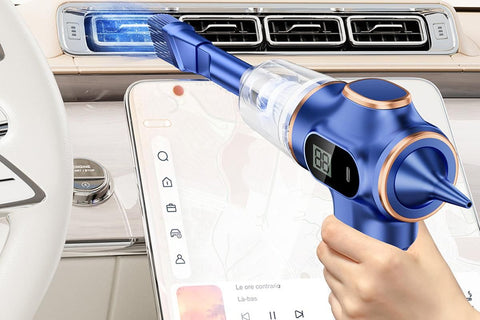 Car Vacuum Portable Cordless 2 in 1 Vacuum Cleaner Air Duster Handheld Vacuum Cordless with 3000mAh Battery - Blue
