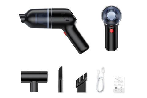 Handheld Car Vacuum Cleaner 9000Pa Rechargeable Portable Cordless Duster - Black