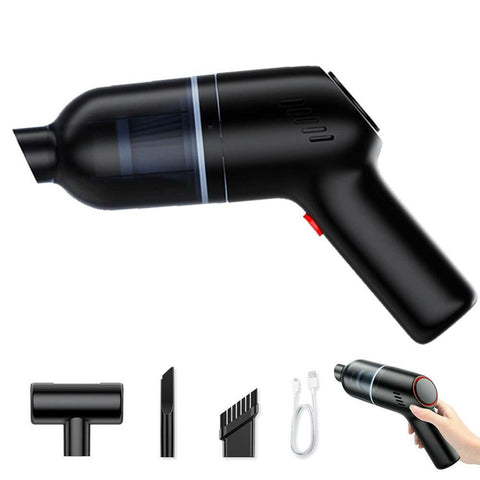 Handheld Car Vacuum Cleaner 9000Pa Rechargeable Portable Cordless Duster - Black
