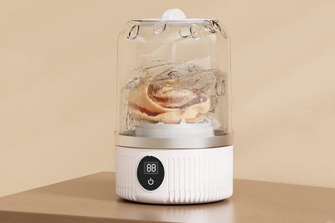 Portable Mini Washing Machine Rechargeable Small Clothes Washer for Travel Use - White