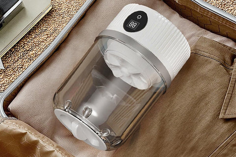 Portable Mini Washing Machine Rechargeable Small Clothes Washer for Travel Use - White