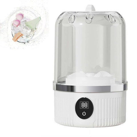 Portable Mini Washing Machine Rechargeable Small Clothes Washer for Travel Use - Blue