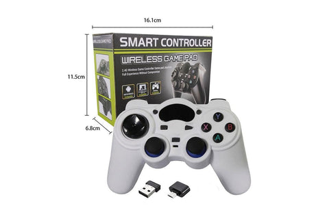 Wireless Gaming Controller for Android TV Box PC 2.4GHz Gamepad Joystick - White