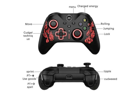 Wireless Game Controller Black Myth Wukong Inspired Bluetooth Controller USB Wired Gamepad