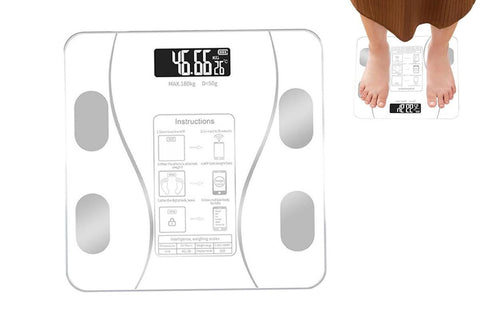 Smart Digital Bathroom Body Fat Scale 180KG Bluetooth Scales Weight -White