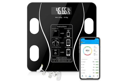 Smart Digital Bathroom Body Fat Scale 180KG Bluetooth Scales Weight -White