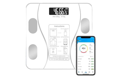 Smart Digital Bathroom Body Fat Scale 180KG Bluetooth Scales Weight -Black