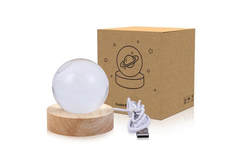 3D Milky Way System Ball with LED Stand Base Romantic Decor 3D Galaxy Crystal Ball Night Light Glass Sphere Paperweight Decorative Balls Birthday Christmas Gifts for Boys Girls - Solar System