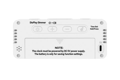 Small Digital Alarm Clock with 5 Dimmers and 5 Alarm Volumes for Bedrooms - White
