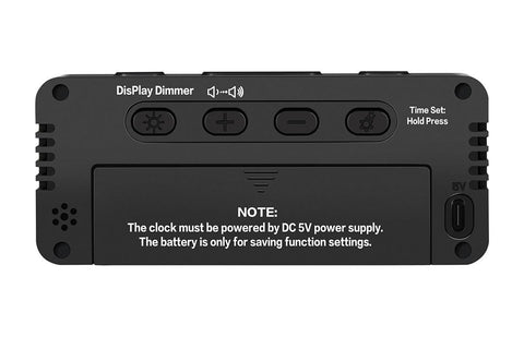 Small Digital Alarm Clock with 5 Dimmers and 5 Alarm Volumes for Bedrooms - Black