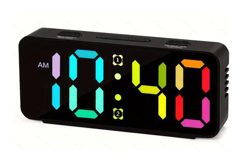 Small Digital Alarm Clock with 5 Dimmers and 5 Alarm Volumes for Bedrooms - Pink