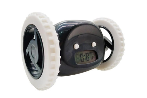 Rolling Loud Alarm Clock Runaway Bedside Mobile Clock for Deep Sleepers Home Decoration - Black